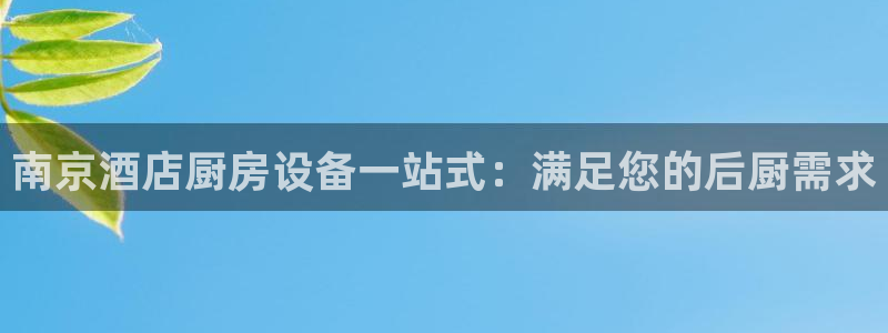 凯时首页登录：南京酒店厨房设备一站式：满足您的后厨需求